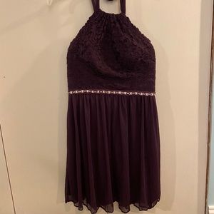David’s bridal halter dress plum
